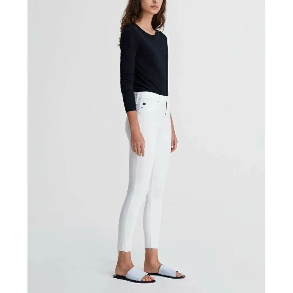 NWT AG Sz 28 R THE FARRAH SKINNY ANKLE HIGH RISE JEANS IN WHITE
